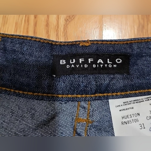 Buffalo David Bitton Hueston Coated Blue Denim Jeans Women 31 Straight High Rise - Picture 5 of 13